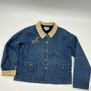 Womens Denim Jacket Haik’s Wild Horse’s Themed Size M quilted pattern